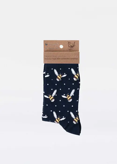Bee Sock Navy Bamboo Socks