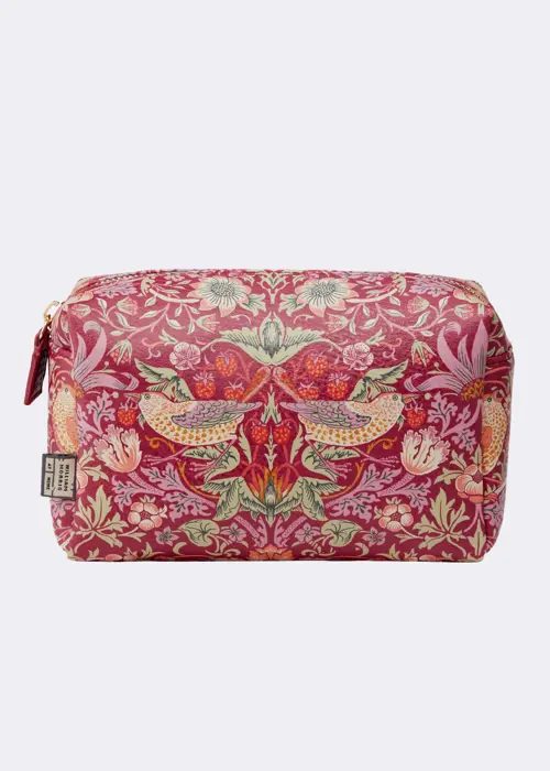 William Morris Strawberry Thief Vegan Leather Wash Bag