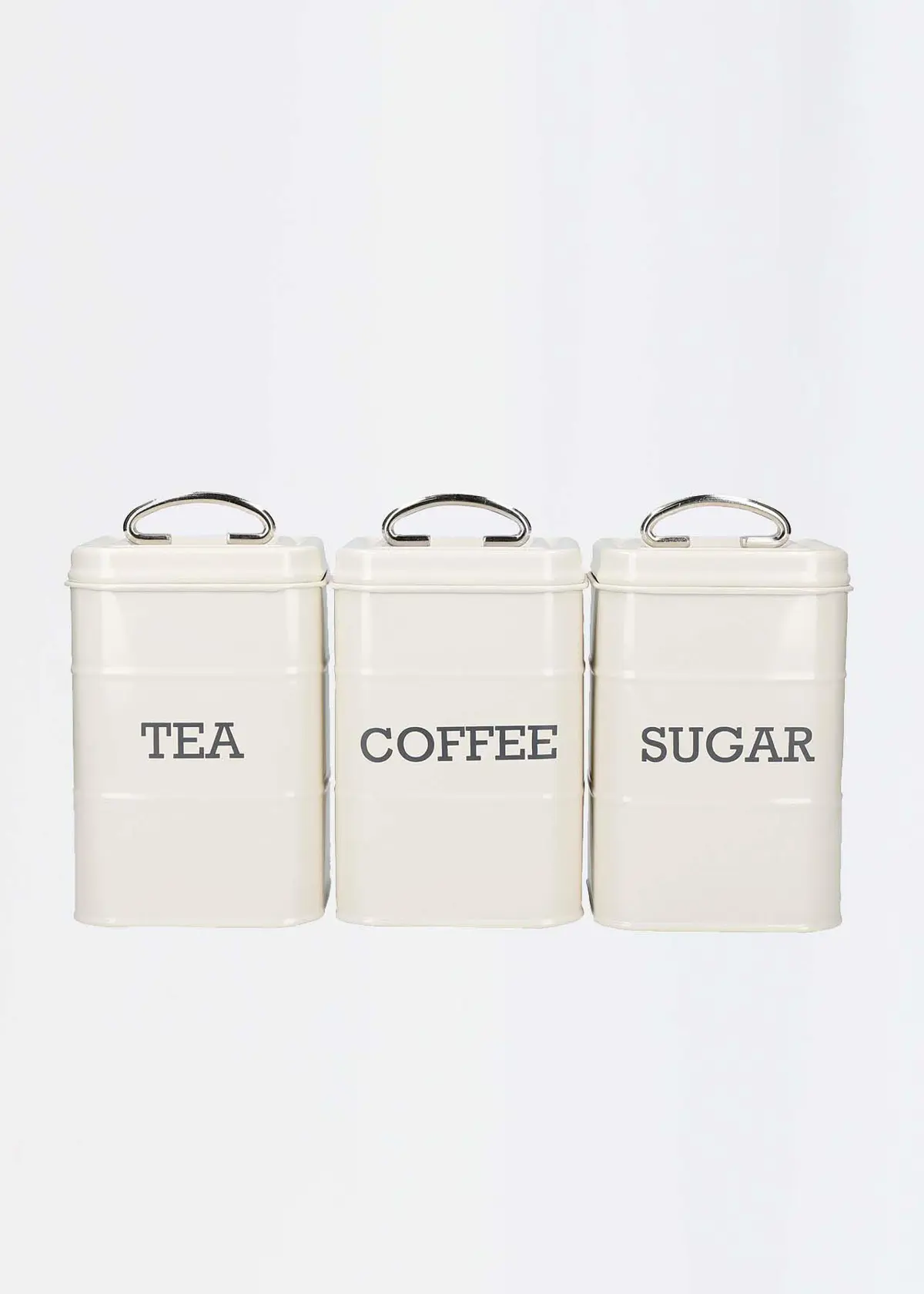 A photo of Three Piece Storage Tin Set Cream