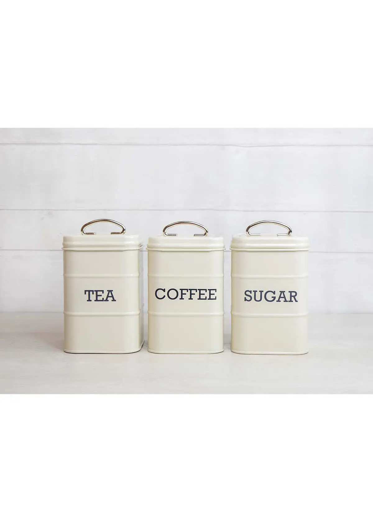 A photo of Three Piece Storage Tin Set Cream