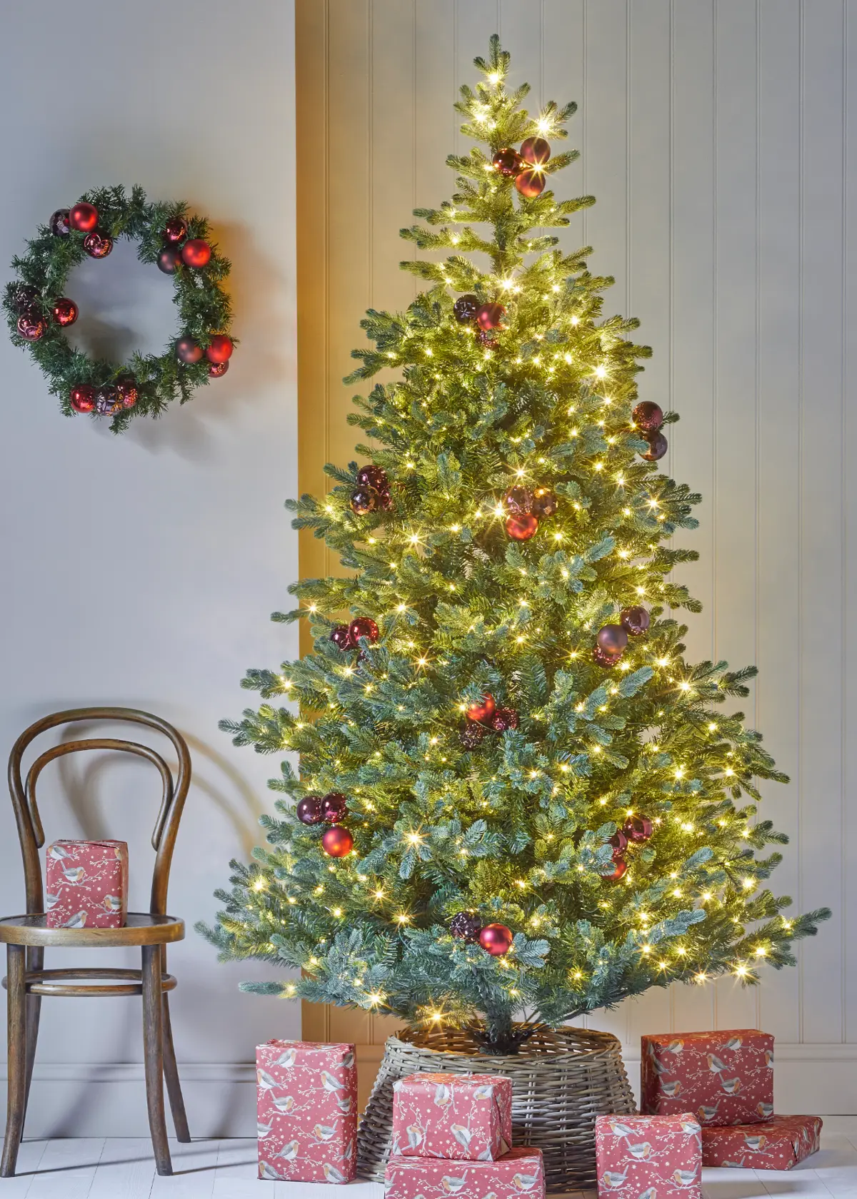 A photo of 7ft Geneva Pre-Lit Artificial Christmas Tree