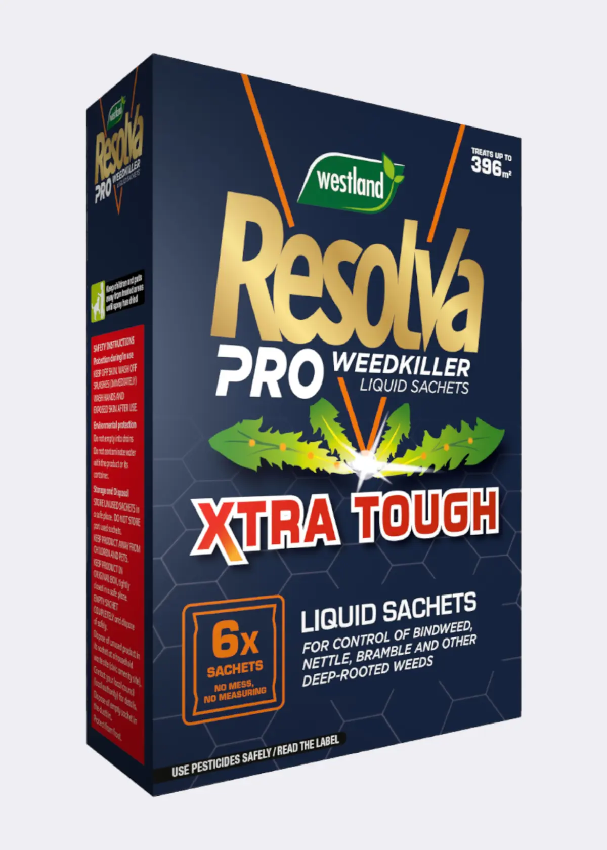 A photo of Resolva Xtra Tough Pro Weedkiller Liquid Sachets 6x100ml