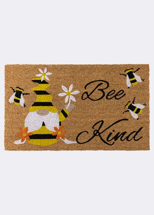 Bee Kind Gnome Coir Doormat 45x75cm