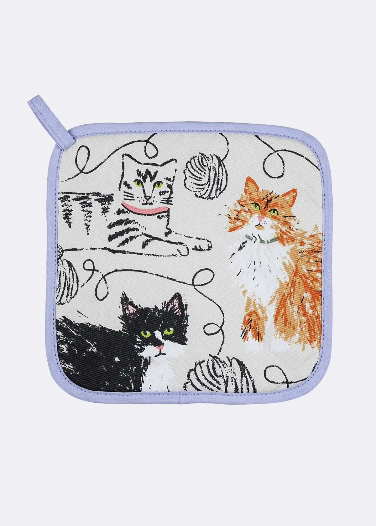 A photo of Feline Friends Cotton Pot Mat
