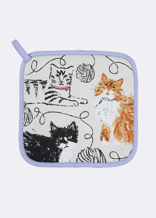 A photo of Feline Friends Cotton Pot Mat
