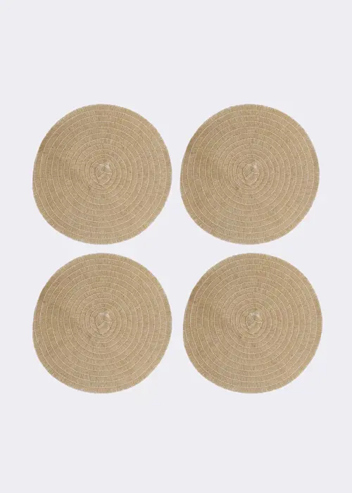 Set Of 4 Natural Woven Placemats 38cm