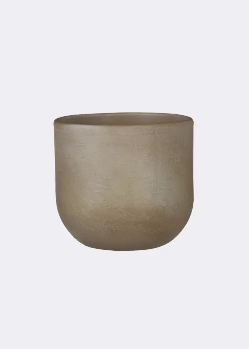 A photo of Nora Pot Round Taupe 16cm