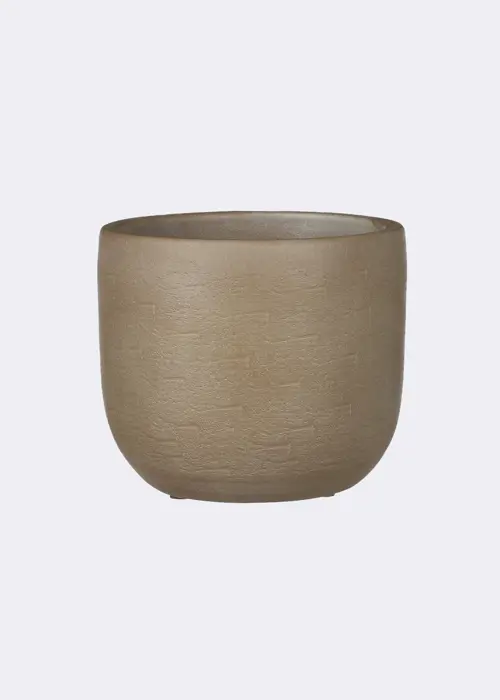 A photo of Nora Pot Round Taupe 17cm