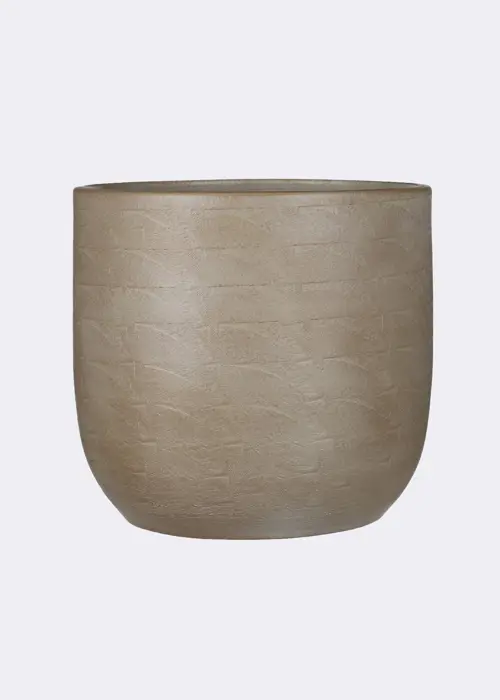 A photo of Nora Pot Round Taupe 25cm