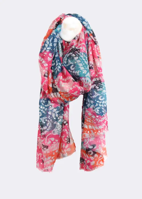 A photo of Paisley Print Silver Spot Scarf