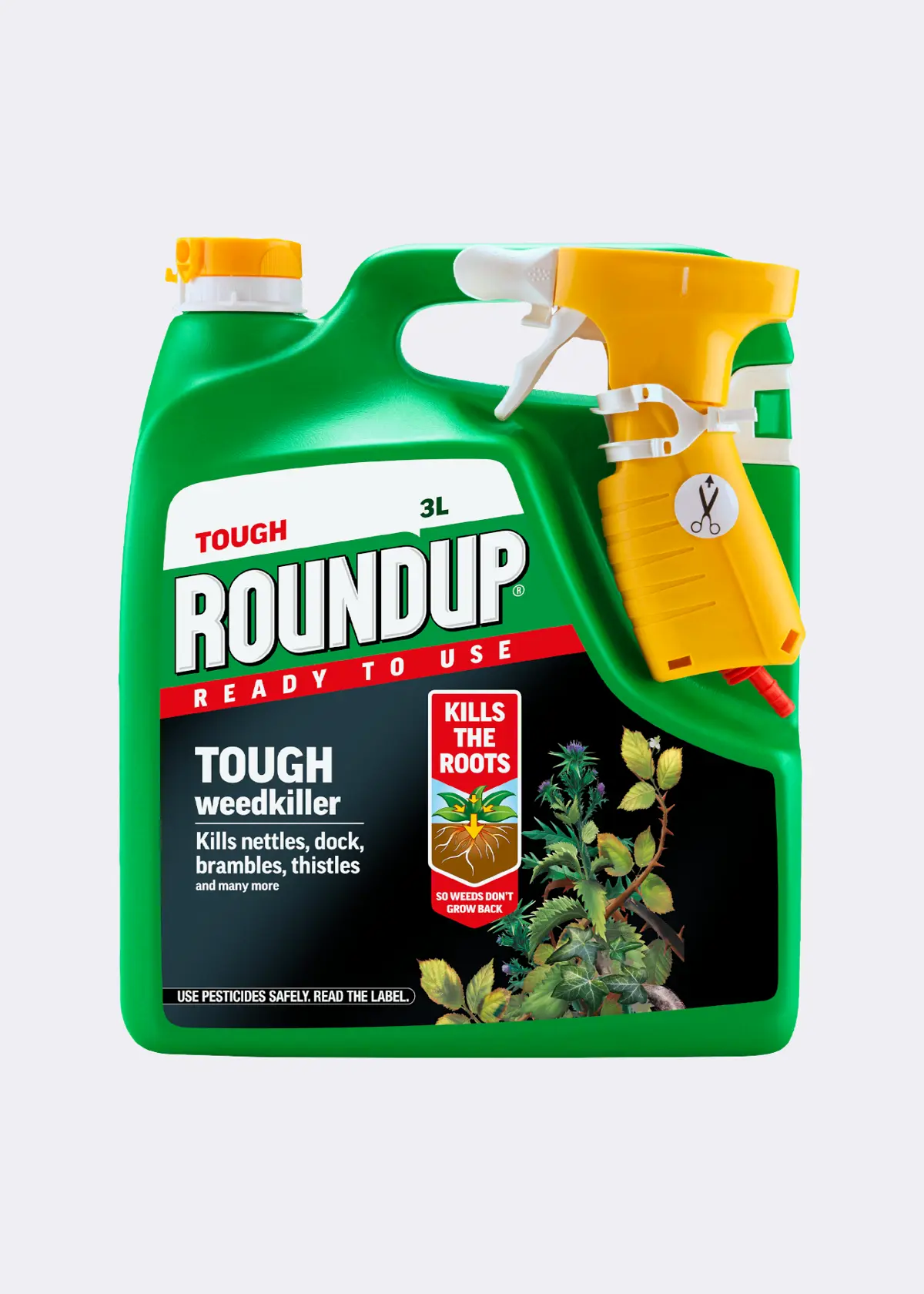 A photo of Roundup Tough Ready-To-Use Weedkiller 3L