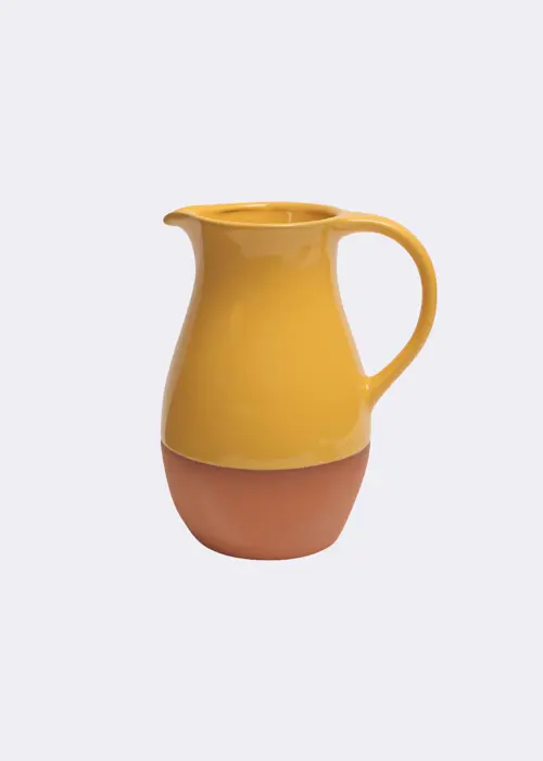 A photo of Sintra Glazed Terracotta Jug Ochre