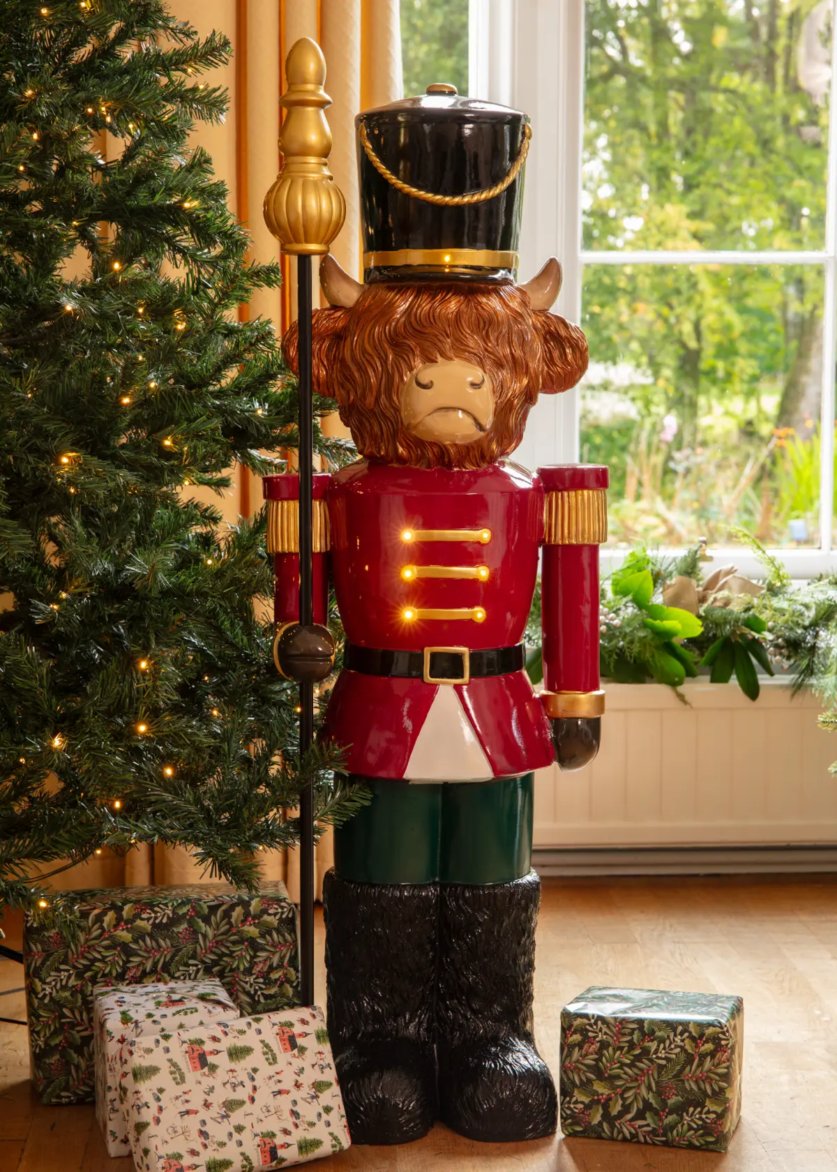 A photo of 4ft Highland Cow Nutcracker