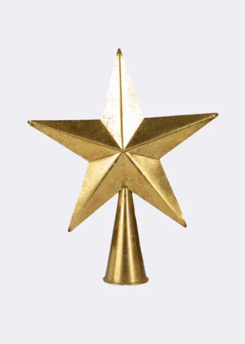A photo of Metal Gold Star Tree Topper 28cm