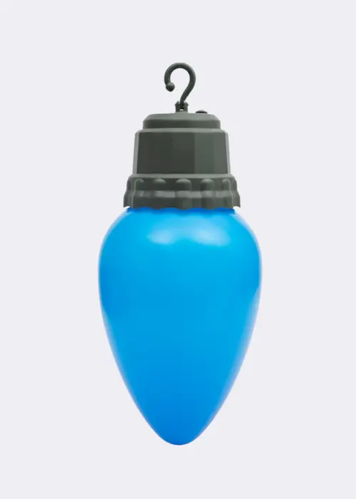 A photo of Large Blue Strawberry Bulb Light With Hook