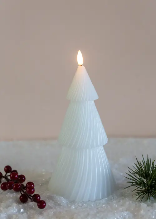 White Tree Shaped LED Candle 22.5cm