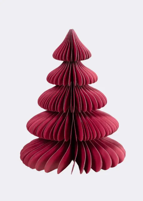 A photo of Paper Honeycomb Tree 20cm Red