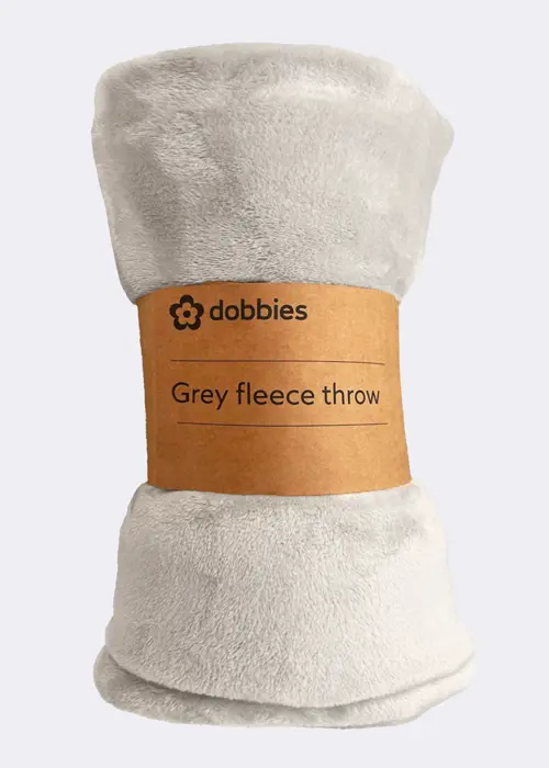 Grey Fleece Throw