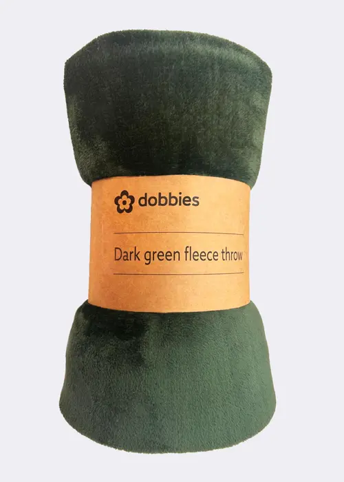 Dark Green Fleece Throw