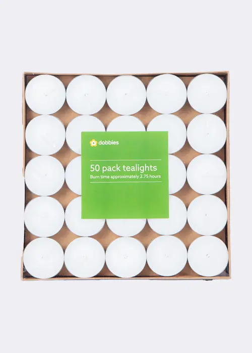 Pack of 50 Unscented Tea Lights