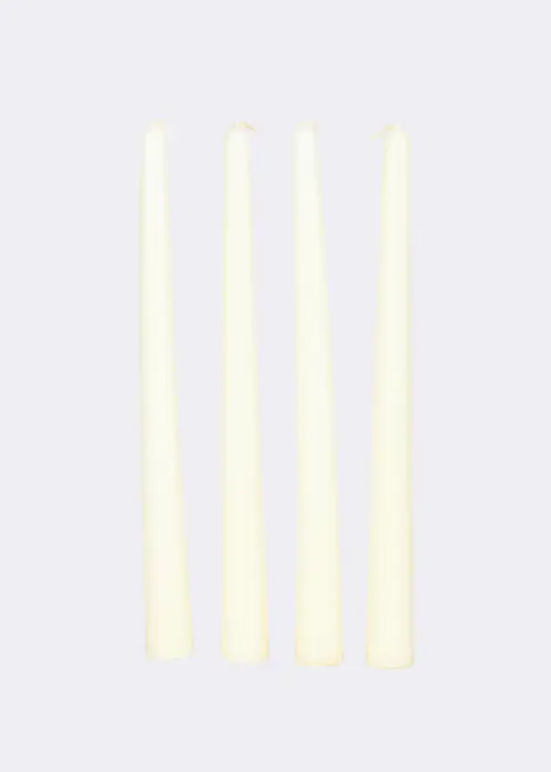 Pack of 4 Unscented Dinner Candles Cream