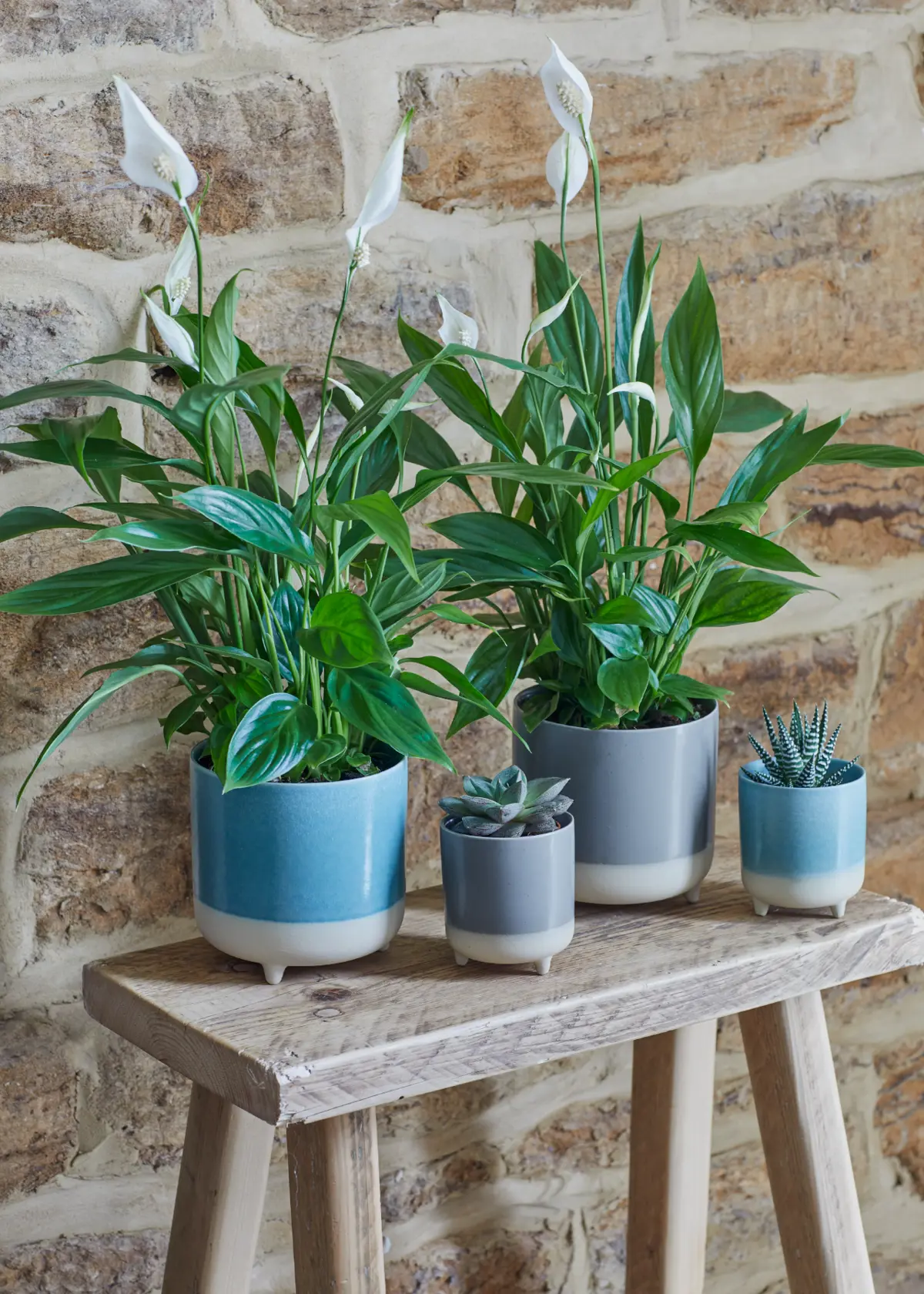 A photo of Jolie Sky Blue Matte Reactive 3 Leg Pot 12cm