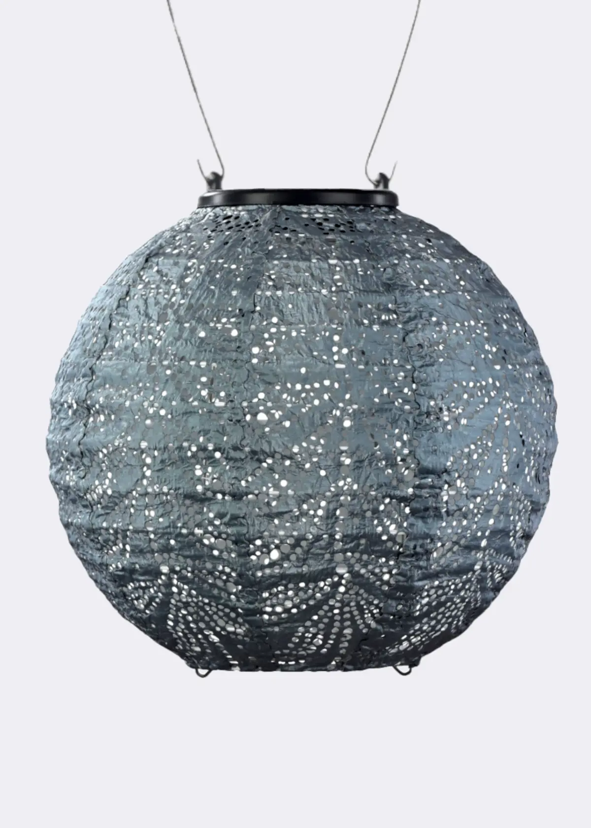 A photo of Circular Solar Lantern 23cm Grey-Blue