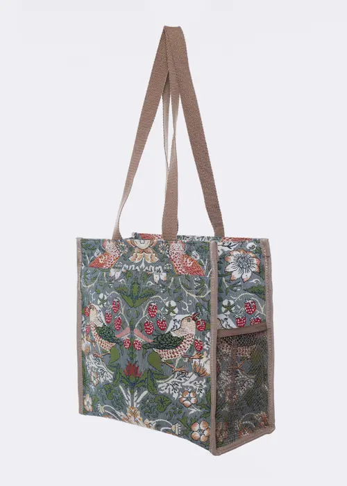 A photo of Strawberry Thief Grey Shopper Bag