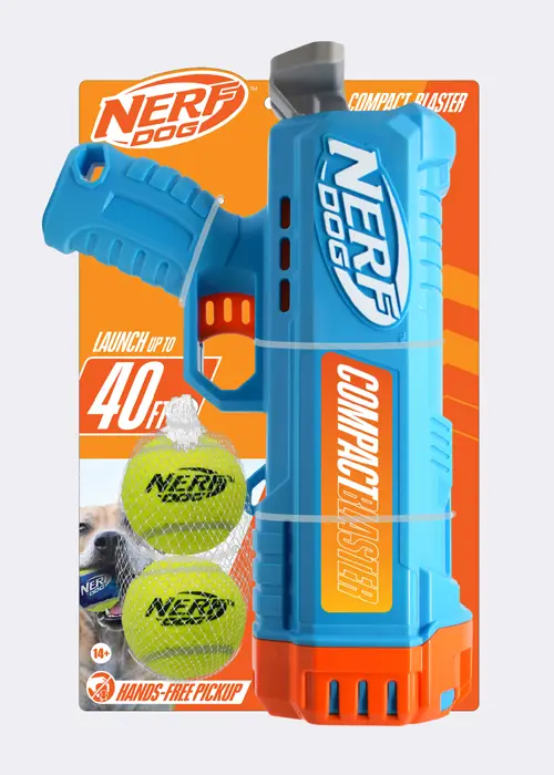 Nerf 12in Compact Blaster and Non-Squeak Tennis Balls