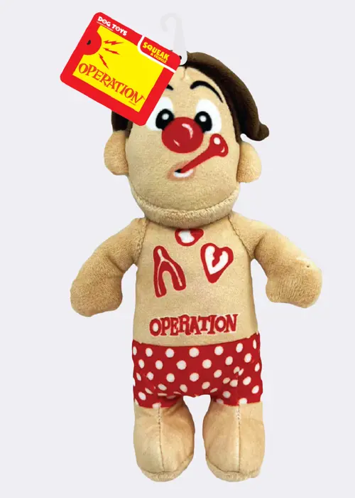 Hasbro 10in Operation Squeak and Crinkle Dog Toy