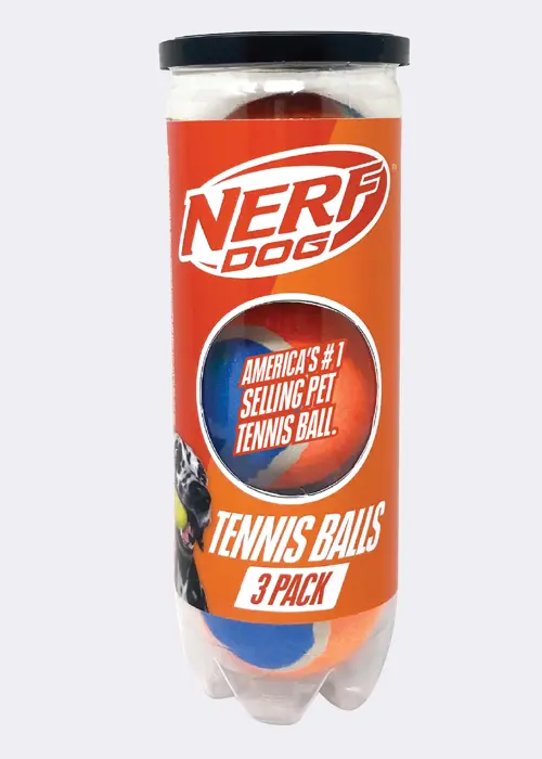 Pack of 3 Nerf 2.5in Standard Non-Squeak Tennis Balls