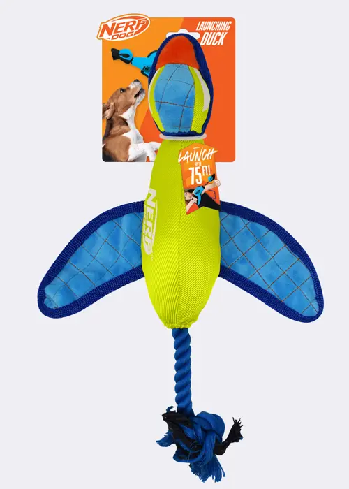 Nerf 16.5in Ultraplush Crinkle Wing Launching Duck Dog Toy