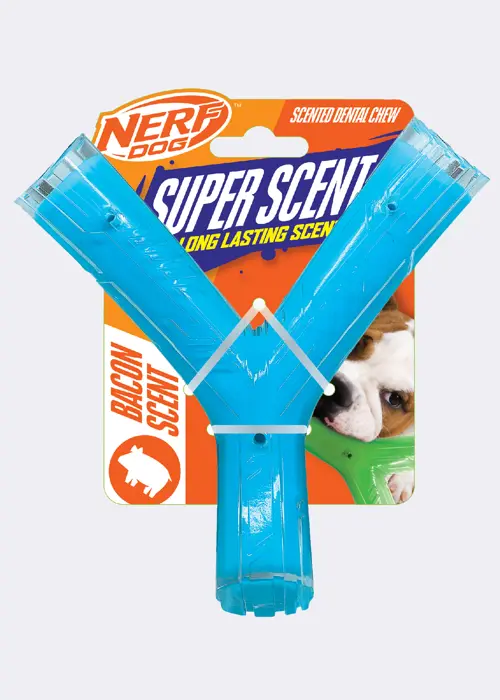Nerf 6.5in TPR Chicken Scented Chicken Super Wishbone Dog To