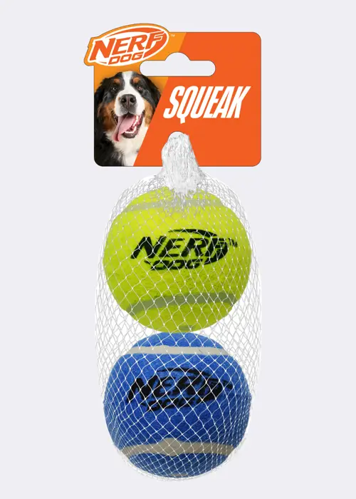 Pack of 2 Nerf 3in Squeak Tennis Balls