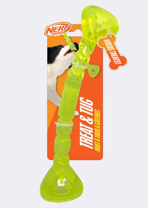 Nerf 11in TPR Treat Tug Bone Dog Toy