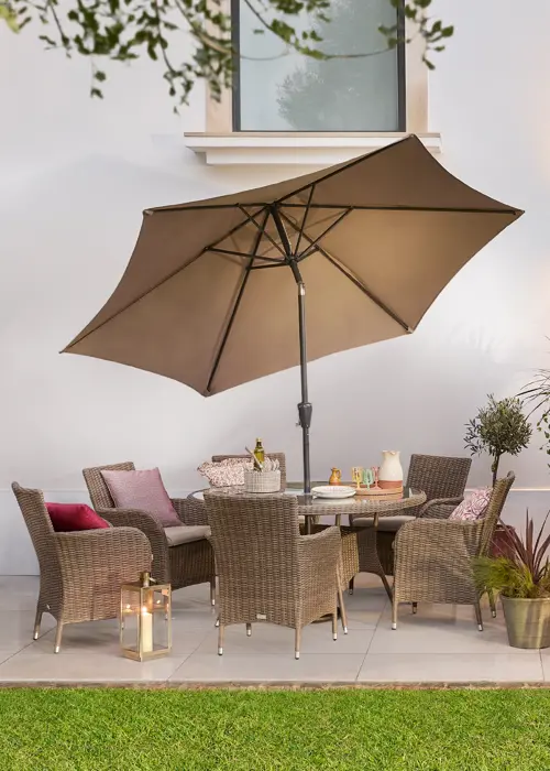 Alps Mocha 6 Seat Outdoor Dining Set