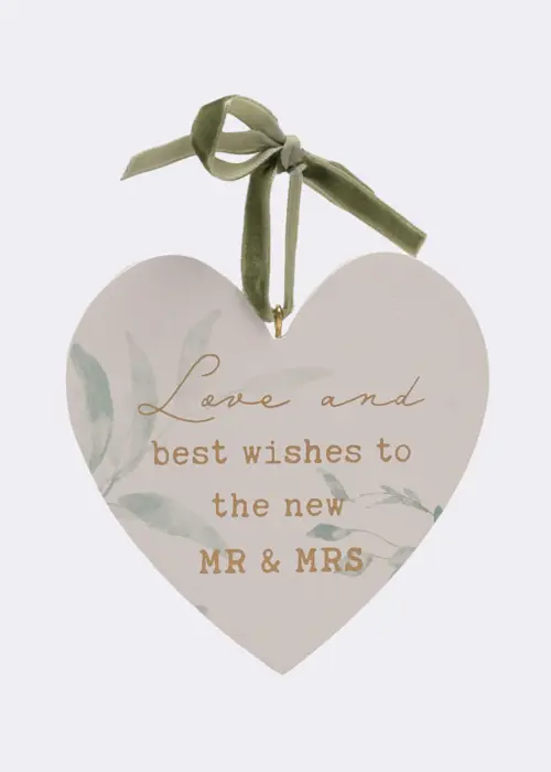 A photo of Love Story Mr & Mrs Ceramic Heart Decoration