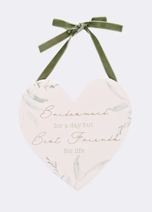A photo of Love Story Bridesmaid Ceramic Heart Decoration