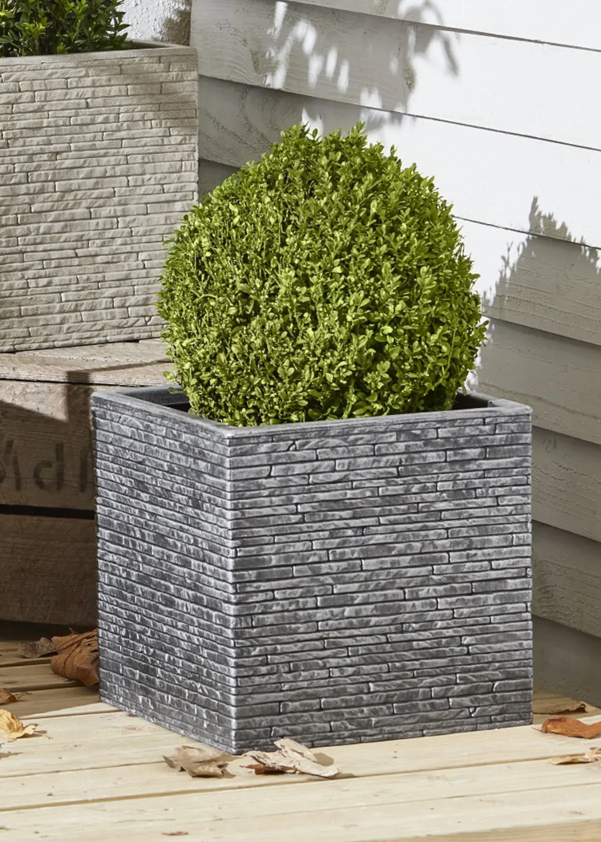A photo of Slate Square Planter 32cm Pewter
