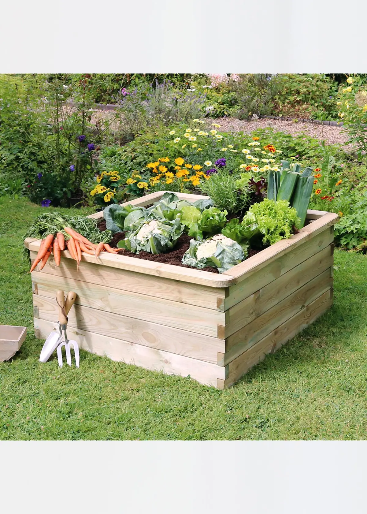 A photo of Sleeper Raised Bed 0.90 x 0.90 x 0.45m