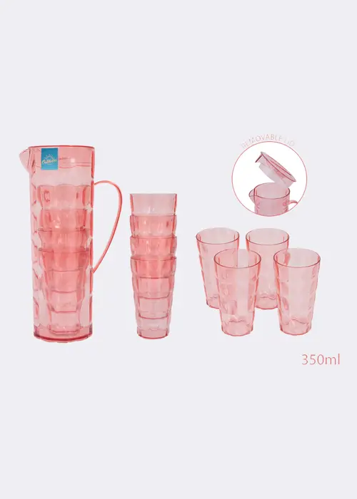 Bubble Pitcher & 4 Tumblers