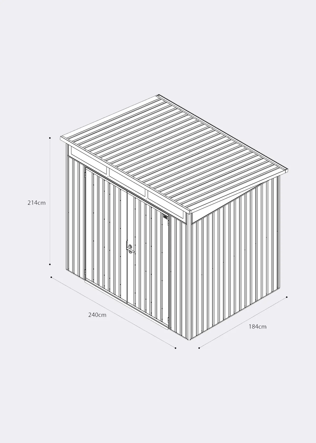 A photo of Hixon Garden Shed 2.4 x 1.84 x 2.13m Green