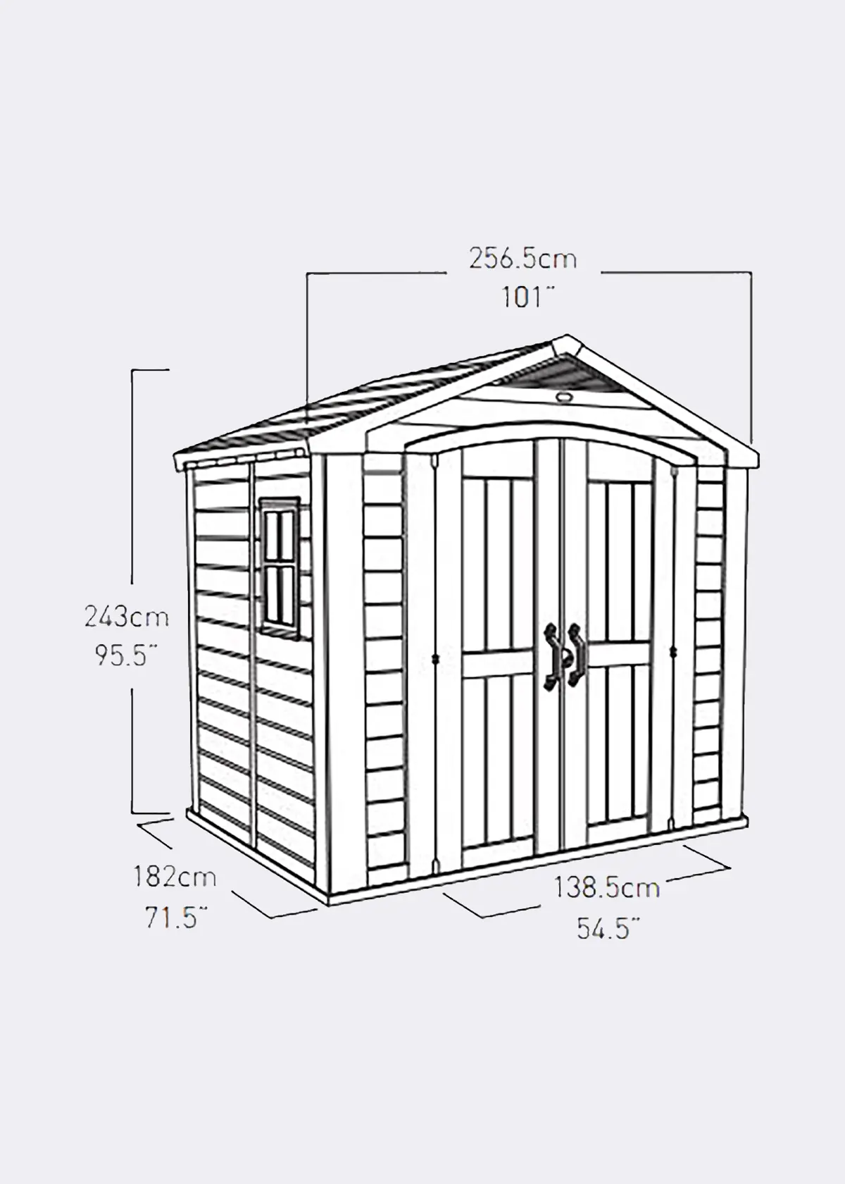 Keter Factor 8x6 Resin Garden Shed with Double Doors