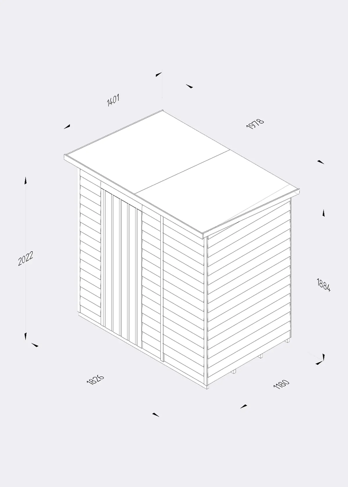 A photo of 4LIFE Pent Shed 6x4 With Single Door