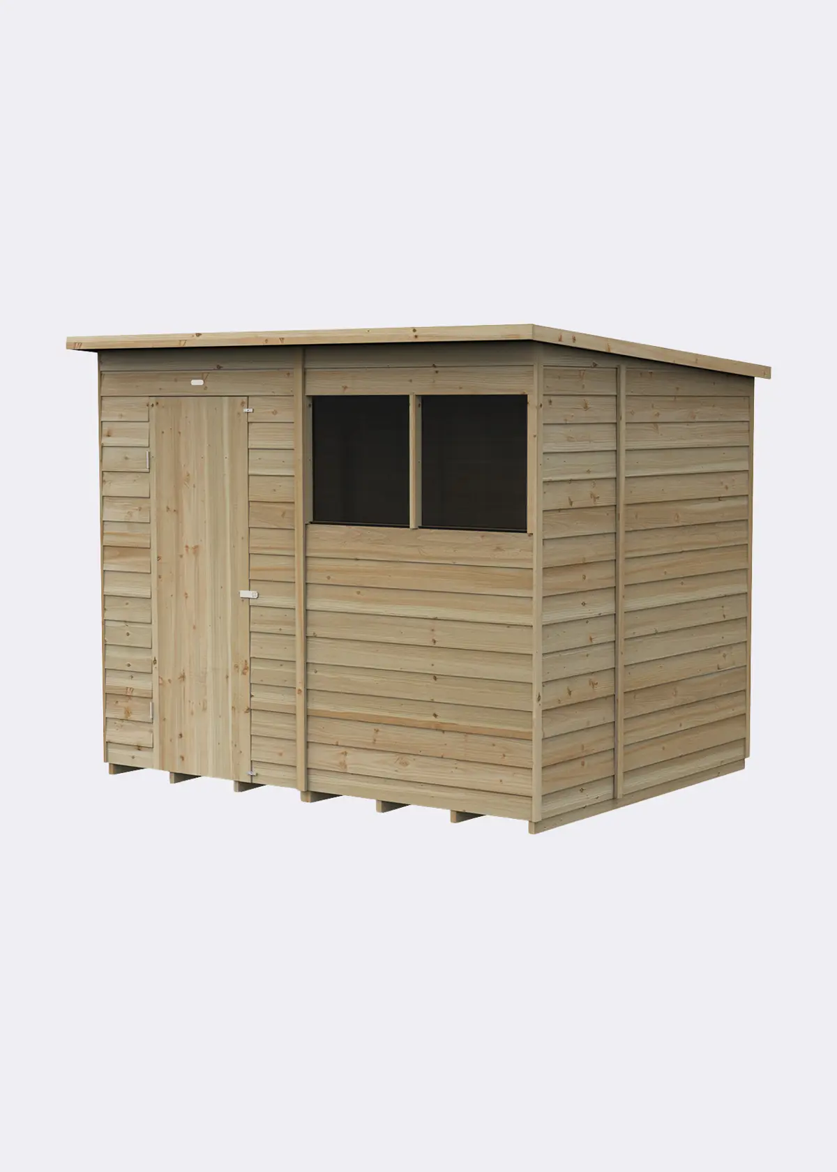 4LIFE Wooden Pent Shed 8x6 With Single Door & 2 Windows