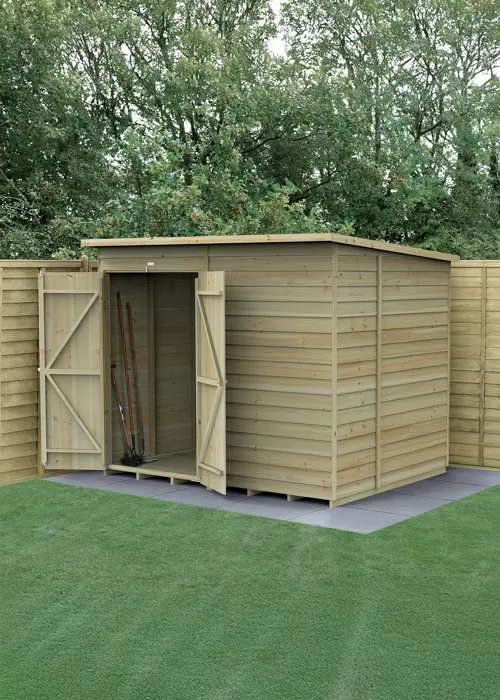 4LIFE Pent Shed 8x6 With Double Door (Installed)