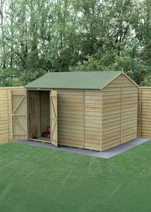 4LIFE Reverse Apex Shed 10x8 With Double Door