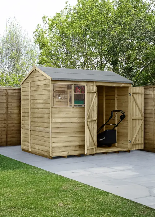 4LIFE Reverse Apex Shed 8x6 With Doors & 2 Windows Installed
