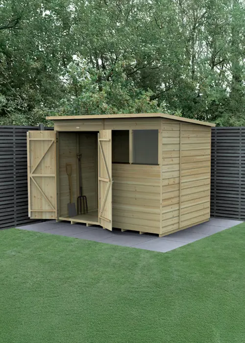 Beckwood 8x6 Pent Shed With Doors & 2 Windows Installed