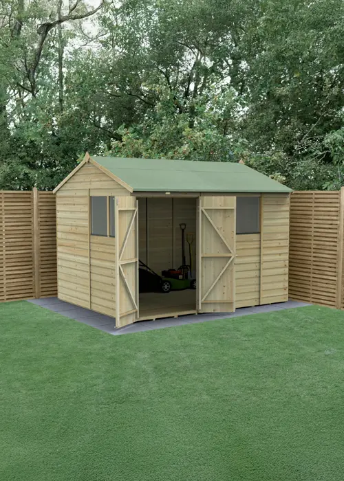 Beckwood 10x8 Reverse Apex Shed With 4 Windows Installed